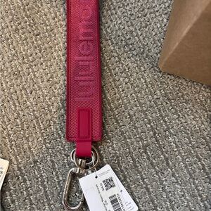 lululemon athletica Pink/Red Logo Key & Card Holder Lanyard